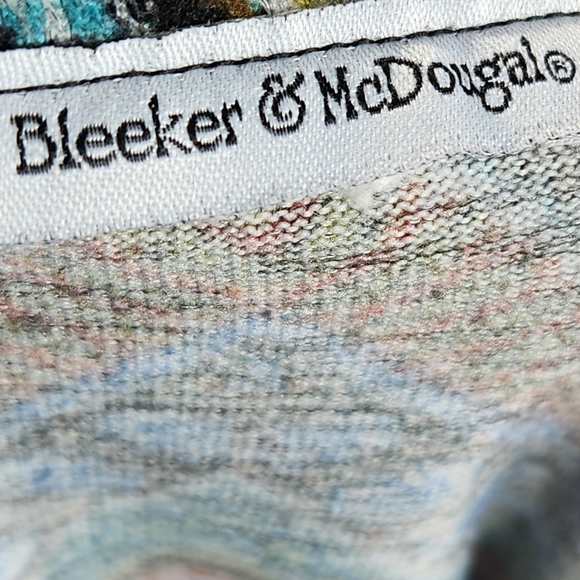 Bleeker & McDougal Multicolored Print Notched Neck w/ Bar Long Sleeve Top XLarge - Picture 7 of 7